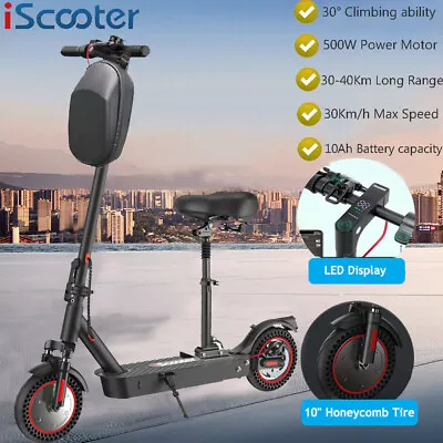 Adults Electric Scooter With Seat/Bag 500W Motor 25 Miles Long Range High Speed • $389.99