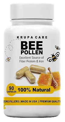 Krupacare Bee Pollen Capsual500mgWeight LossB-complexVit ACE.Made In USA 90 • $15.99