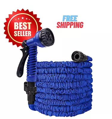 Water Hose Expandable Flexible Garden W/ Spray Nozzle 25 50 75100125 Ft Feet • $12.99