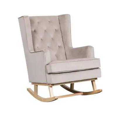 £399 • Buy Velvet Nursing Rocking Baby Feeding Chair - Mink Grey / Natural Legs