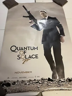 James Bond Quantum Of Solace Movie Poster 40” By 27” 2008 Double Sided #30 • $19.99