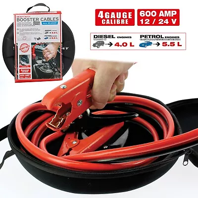 Jumper Cables 12 Ft / 600 Amp For Car Heavy Duty Automotive Professional Booster • $39.95