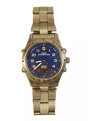 Timex Expedition Watch Chronograph Indiglo Analog/Digital Blue Dial New Battery • $34.88