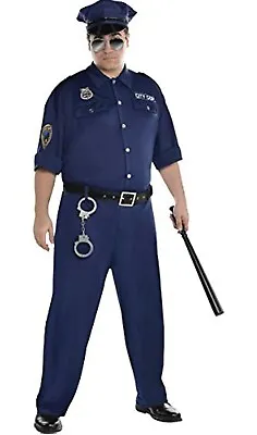 On Patrol Cop Police Halloween Costume Men’s Adults Plus Size 48-52 NEW • $32.29