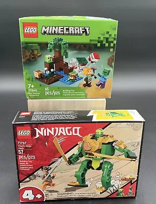 Lego Ninjago #71757 Lloyd's Ninja Mech  Mincraft #21240 The Swamp Adventure Lot • $19.99