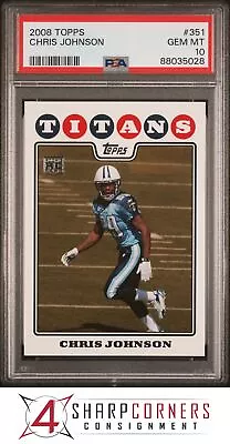 2008 Topps #351 Chris Johnson Rc Titans Psa 10 F3913118-028 • $29.99