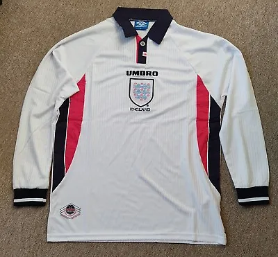 1998 World Cup England Retro Football Shirt Size Extra Large Long Sleeve Men's. • £27