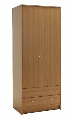 Malibu 2 Door 2 Drawer Wardrobe - Oak Effect • £144.99