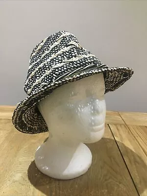 Womens Fat Face Hat One Size 100% Paper Cream/Black Casual Fedora Hat • £0.99