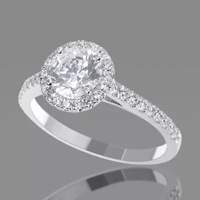 3 Carat F SI2 Sparkling Diamond Engagement Ring Round Cut 14K White Gold • $1