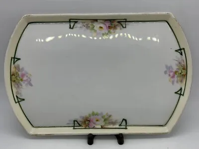 Vintage Nippon Porcelain 9.25  X 6  Dresser Vanity Tray Floral Rectangular • $17.50