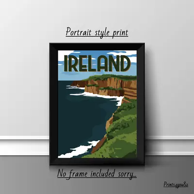 Ireland Retro Travel A4 Print Picture Poster Wall Art Home Decor Unframed Gift • $4.97