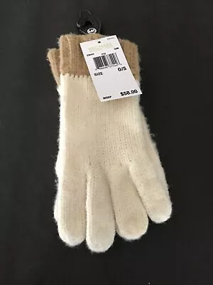 Michael Kors Cream With Brown Cuff Women's Gloves NWT • $21.99