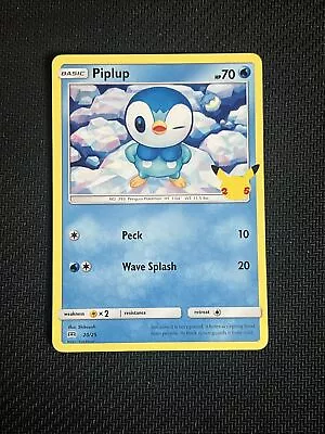 Pokémon TCG Piplup Shining Fates 20/25 Regular Promo • $1.40