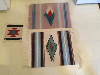 Mini Serape Aztec Southwestern Rugs Textiles Mexico Native American  • $40