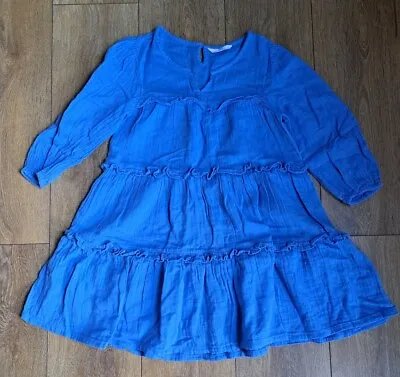 Girls Marks And Spencer Blue Dress Size 8-9 Years • £4