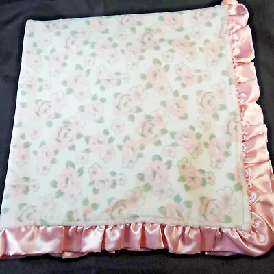 Vitamins Baby Pink Flowers Ruffle Trim Baby Blanket • $15.94