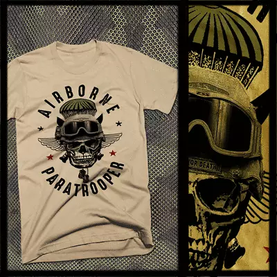 Airborne Paratrooper T-shirt Special Forces Ranger Combat Jumpwings Parachute • $19.99