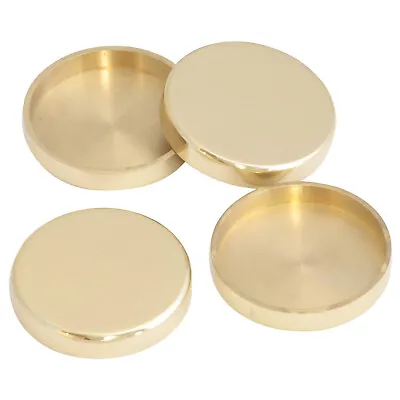 £6 • Buy Solid Brass Castor Cups | LARGE 76mm OD / Coasters Floor Protectors - Heavy Cast