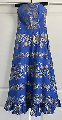 Blue Strapless Hawaiian  Muumuu Hula Dress Size Xxs • $45