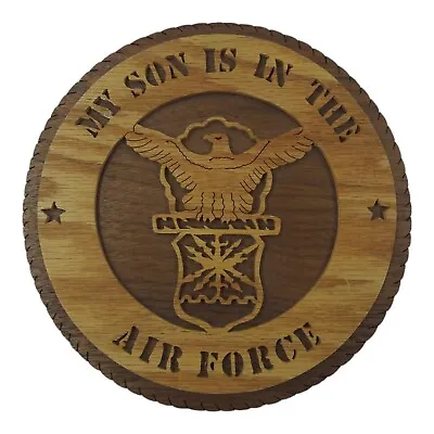 $16.99 • Buy My Son Is In The Air Force Laser Cut Wood Wall Plaque Hanging United States US