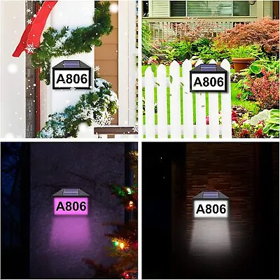 £18.71 • Buy House Sign Personalised Solar Light LED Door Signs 7-Color RGB Number Plaque UK