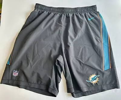 Nike Miami Dolphins Football Team Issued With Pockets Atheltic Shorts Mens 2XL • $50