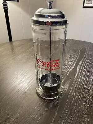 1992 Vintage Coca-Cola Diner-Style Glass Straw Dispenser Holder Coke • $25
