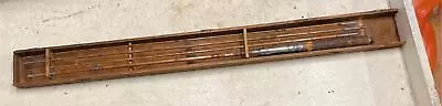 Vtg Antique Tokyo Japan Crown Logo 4pc Split Bamboo Fishing Rod In Display Case • $149.95