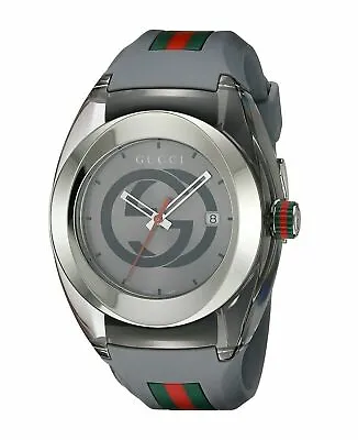 New Gucci Sync XXL YA137109 Gray Rubber Band Gray Dial Unisex Watch • $234