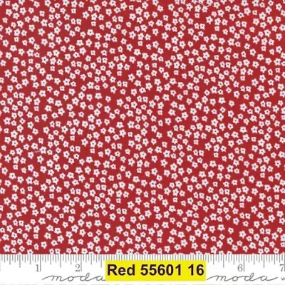 MODA Graze Blooms 100% Cotton Fabric By The YARD Small Flowers RED 55601 16 • $5