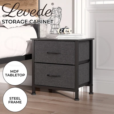 $45.99 • Buy Levede Storage Cabinet Tower Bedside Table Chest Of 2 Drawers Dresser Tallboy
