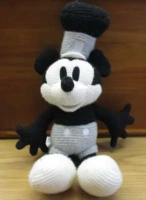 Disney Parks Mickey Mouse Plush Toy Crochet Knit Steamboat Willie Stuffed • $28