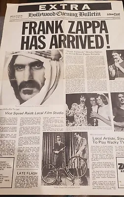 Vintage 1978 FRANK ZAPPA Has Arrived Poster Newspaper Like  • $25