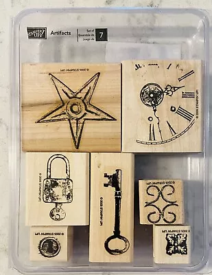 Stampin Up ARTIFACTS Stamp Set Star Steampunk Clock Skeleton Key Lock RARE NEW! • $18.99