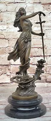 Greek Mythology Female Figure Girl W/ Sword By Milo Bronze Art Sculpture Figure • $174.50