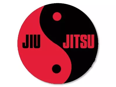 3x3 Inch Round Jiu Jitsu Yin And Yang Sticker (Martial Arts MMA Decal Fight Red) • $9