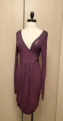 Women’s Miss Sixty Long Sleeve Knee Length Purple Shimmer Stretch Dress Medium • $25