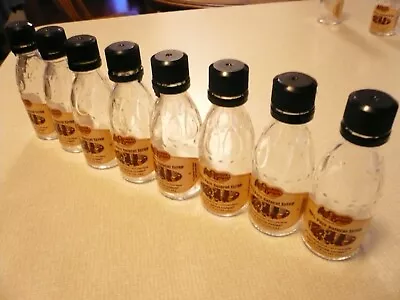 Lot Of 8 Empty Cracker Barrel 1.5 Oz Mini Glass Syrup Bottles With Screw On Lids • £16.40