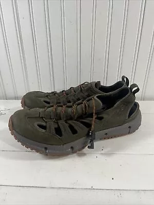 Men's MERRELL Hydrotrekker Leather Sieve Trail Hiking Shoes Color Olive US 10.5 • $38.50