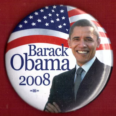 2008 Barack Obama 3  /  Patriotic  Presidential Campaign Button(Pin13) • $3.25