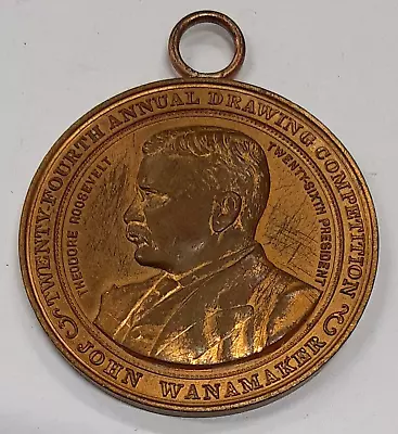 Vintage Wanamaker /T. Roosevelt 26th President Of The US - 36MM Bronze Medal • $49.95