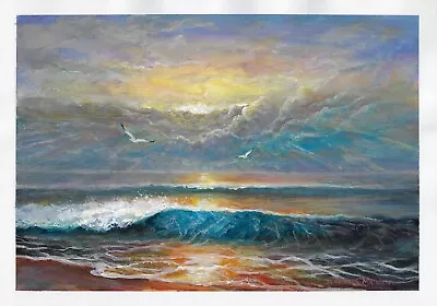 Original Painting A3 93MА Artwork Acrylic Modern Seascape Signed 2024 • $0.01