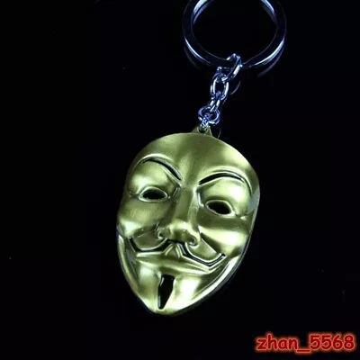 Movie V For Vendetta Guy Fawkes Mask Alloy Key Chains Keychain Keyfob Keyring • $3.39