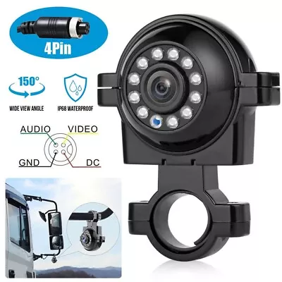 4 Pin CCD 12V-24V Bus Truck Trailer IR Night Vision Car Side View Reverse Camera • $29.99