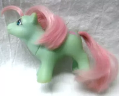 My Little Pony 1985 Baby CUDDLES 3  Earth Pony G1 Rattles Green & Pink • $5.99