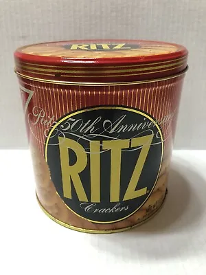 Original 1984 Vintage Ritz Cracker 50th Anniversary Tin Empty 12 Oz Nabisco • $12.99