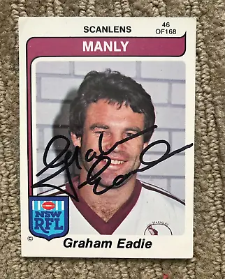 $22 • Buy Signed Scanlens Rugby League Card -  Graham Eadie #46 -  Manly Warringah