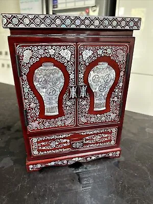 Jewellery Box Vintage Piece Japanese Style In Hardwood Beautiful Chinese • £146.30