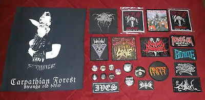 Huge Lot Of 25 Patches & Buttons Death Black Metal Back Patch Pin Set #2 • $49.95